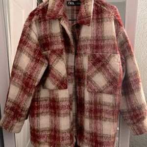 Zara oversized plaid jacket
